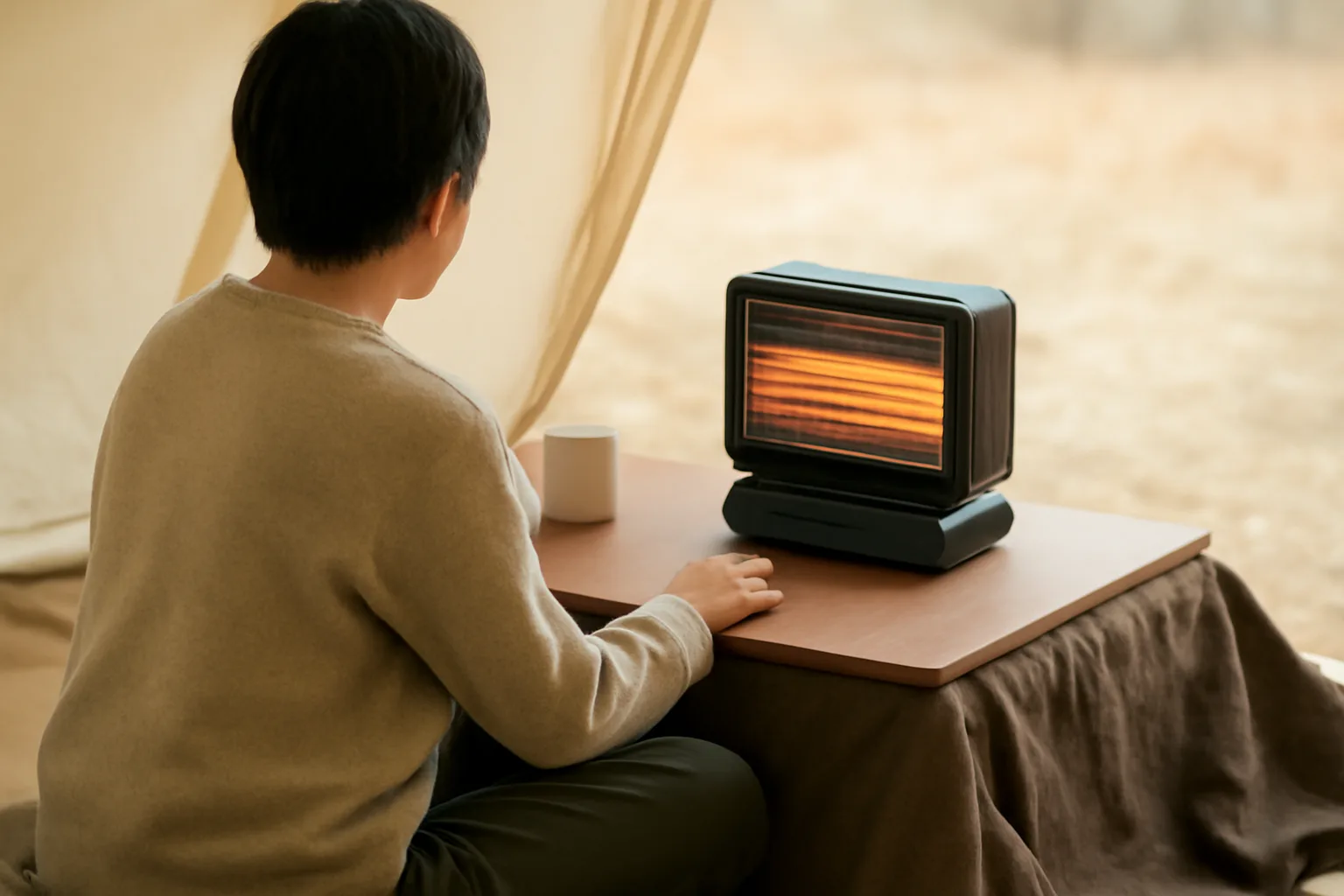 キャンプのこたつは手持ち品で代用！作り方と安全な熱源選び