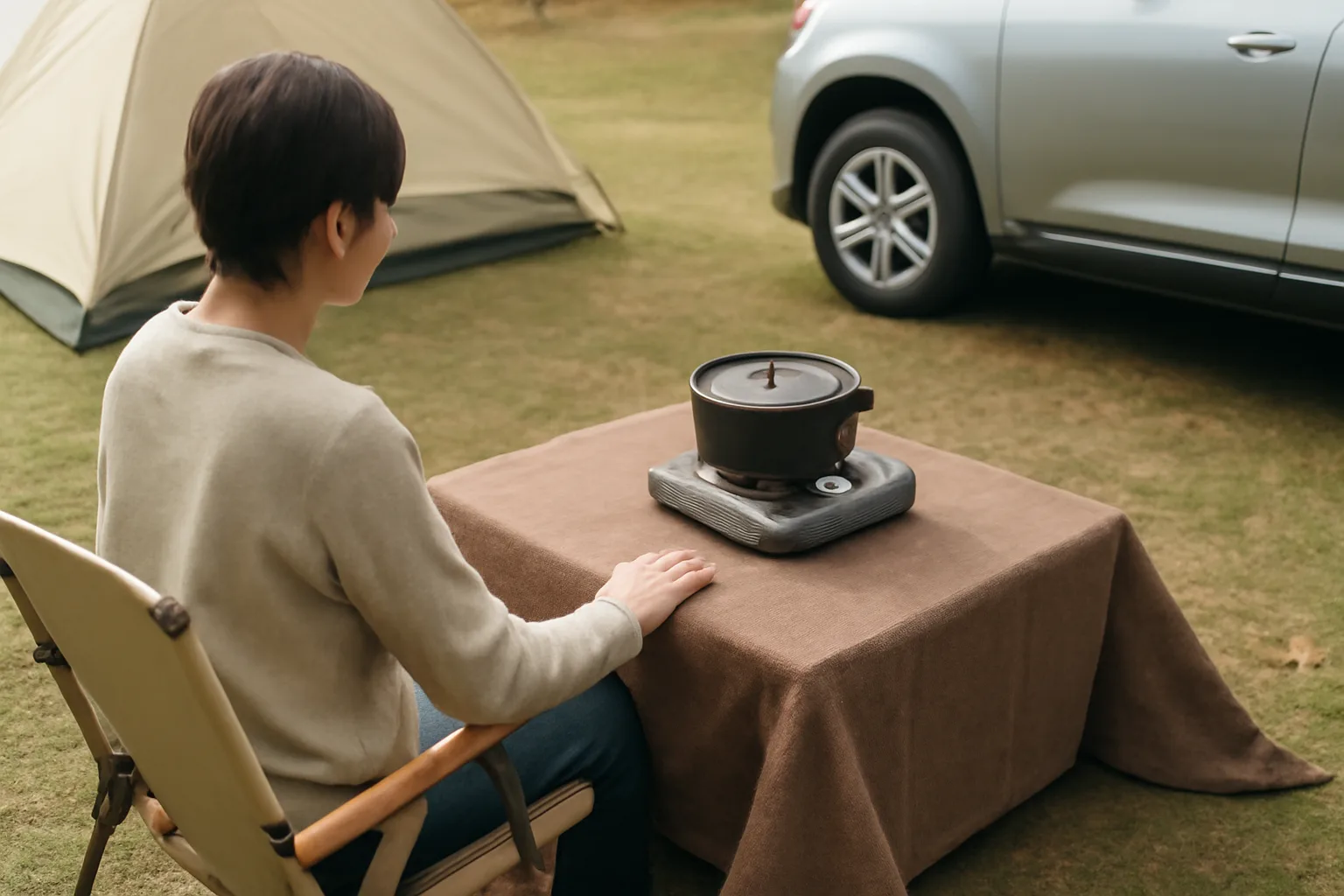 キャンプのこたつは手持ち品で代用！作り方と安全な熱源選び