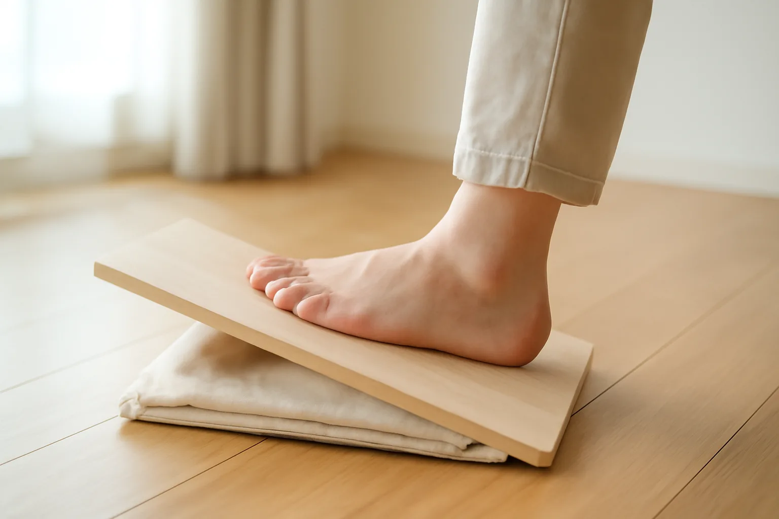 ストレッチボードを代用するなら？安全な傾斜台の作り方と使い方