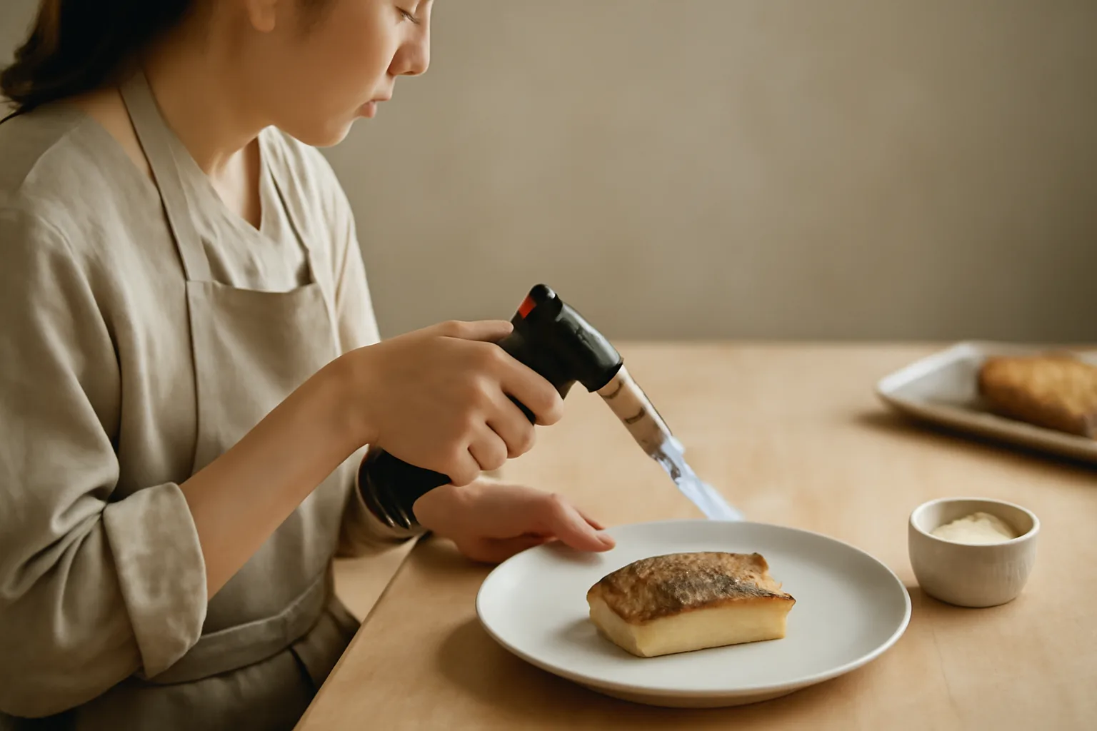 料理用バーナーの代用方法|魚の炙りとキャラメリゼを手軽に再現