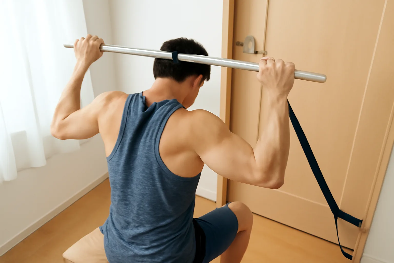 ラットプルダウンを自宅で代用！固定場所がなくても背中を鍛える方法