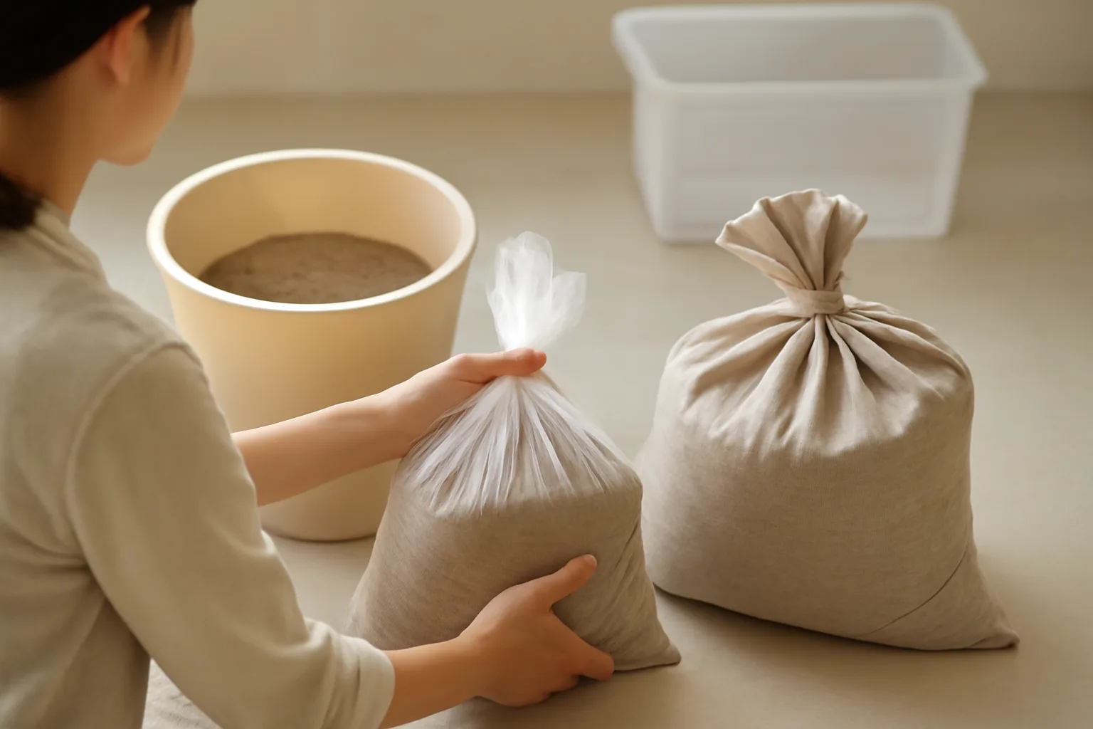 土嚢の代用は何がいい？簡易水のうの作り方と設置前の注意点