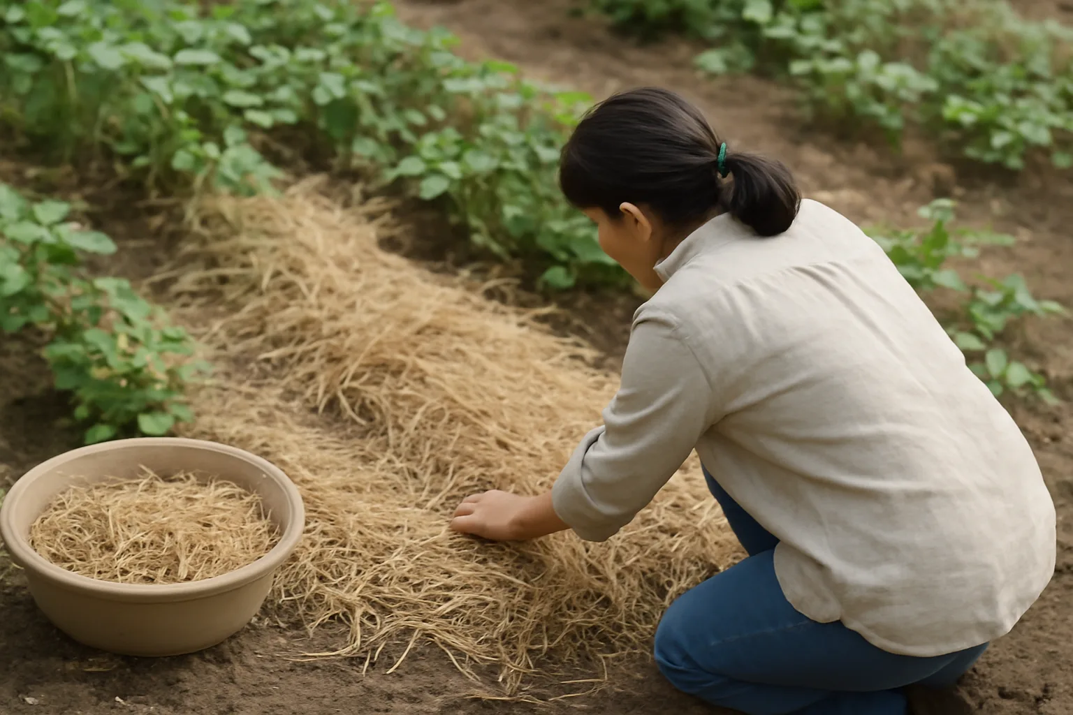 敷き藁の代用はどう選ぶ？家庭菜園で使える素材と管理・注意点